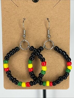 Circle Beaded Dangle Earrings Fashion Jewelry